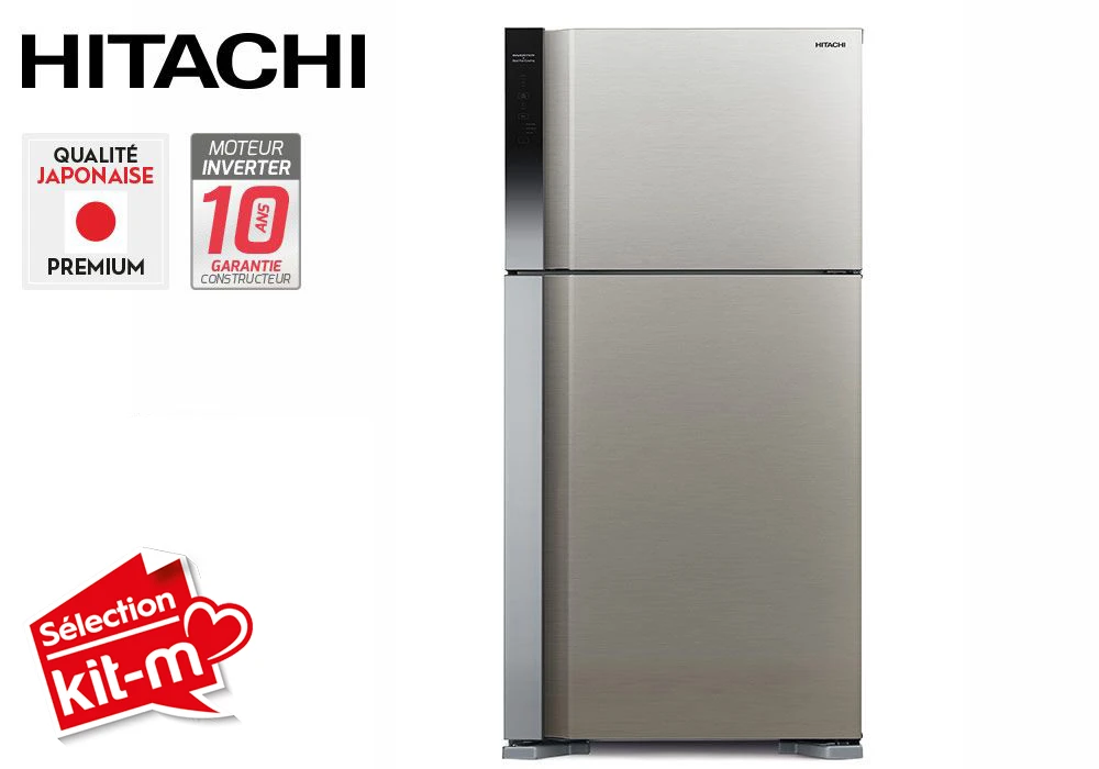 Réfrigérateur 2 Portes 510L Gris Brillant Hitachi (RV611PRU0)