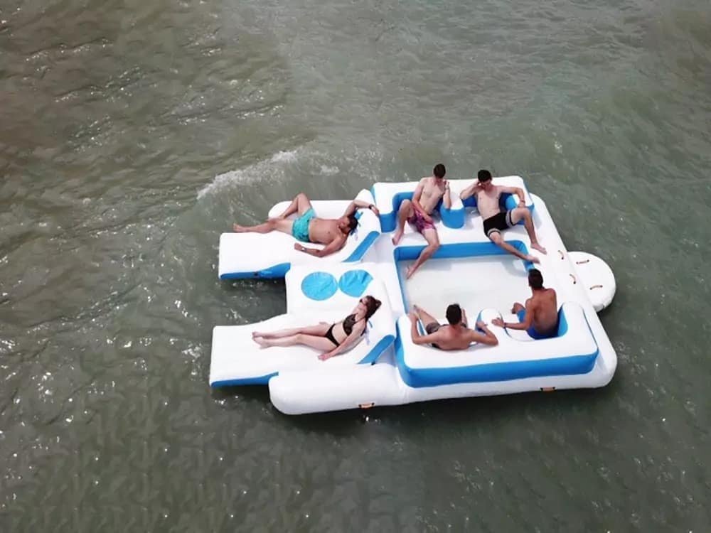 Île flottante gonflable pour lac ou piscine