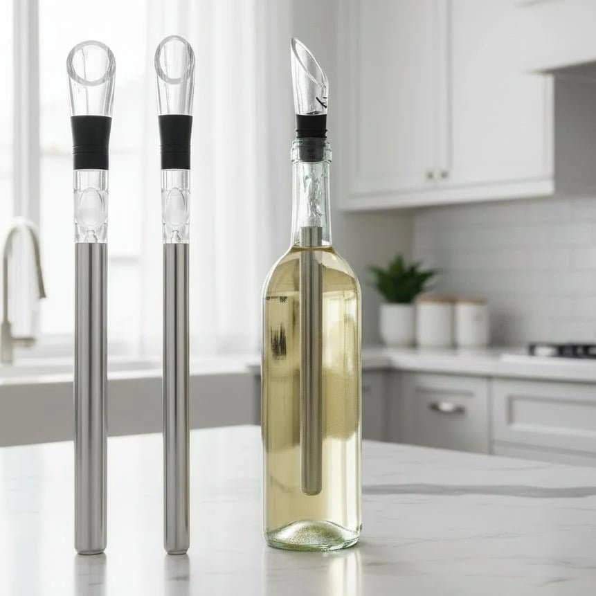 Refroidisseur à Vin 3-en-1 en Inox – Bâton Rafraîchisseur, Aérateur