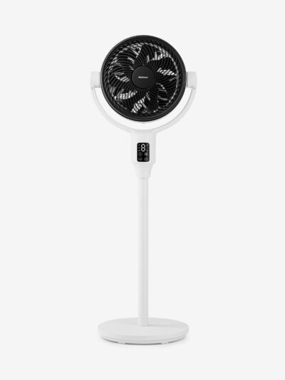 AirFlo Plus™ Ventilateur sur pied hybride 44″ – Circulateur d’air ultra-silencieux – Blanc/Noir