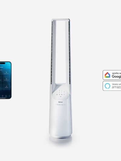 Ventilateur colonne sans pales 40″ avec contrôle par application intelligente – Blanc