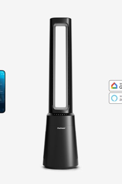 OmniAir Ventilateur colonne sans pales premium 41″ et purificateur d’air avec contrôle par application intelligente