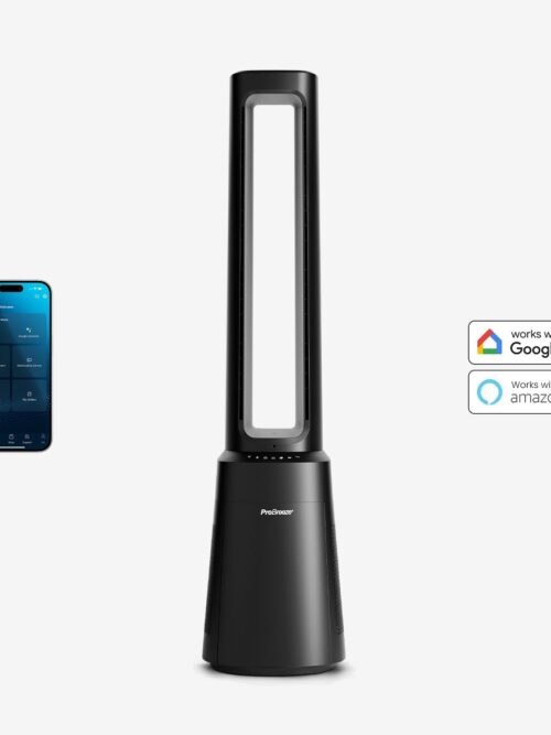 OmniAir Ventilateur colonne sans pales premium 41″ et purificateur d’air avec contrôle par application intelligente