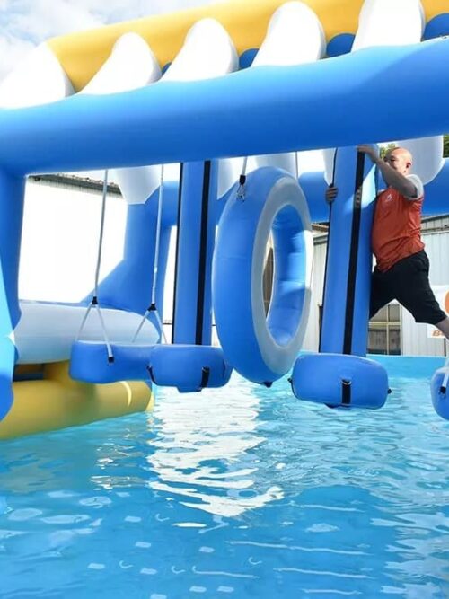 Obstacle de jeux d’eau suspendu pour parcs – Wobble Obstacle