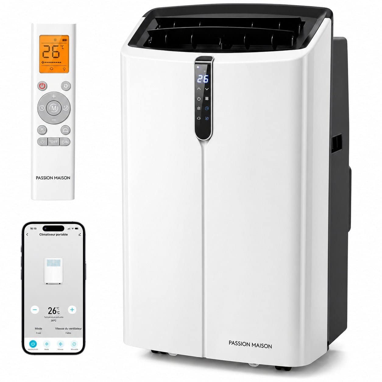 Climatiseur Mobile Réversible 14000 BTU Passion Maison Polar 14