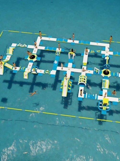 Parcs flottants avec système de connexion de sécurité breveté