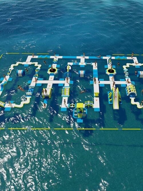 Parc aquatique gonflable géant à vendre : parc flottant pour 300 personnes