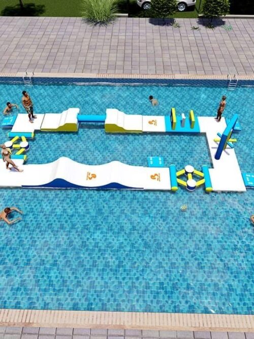Parcours d’obstacles gonflable personnalisable pour piscine