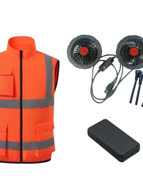 Gilet Rafraîchissant avec Ventilateurs et Bandes Réfléchissantes